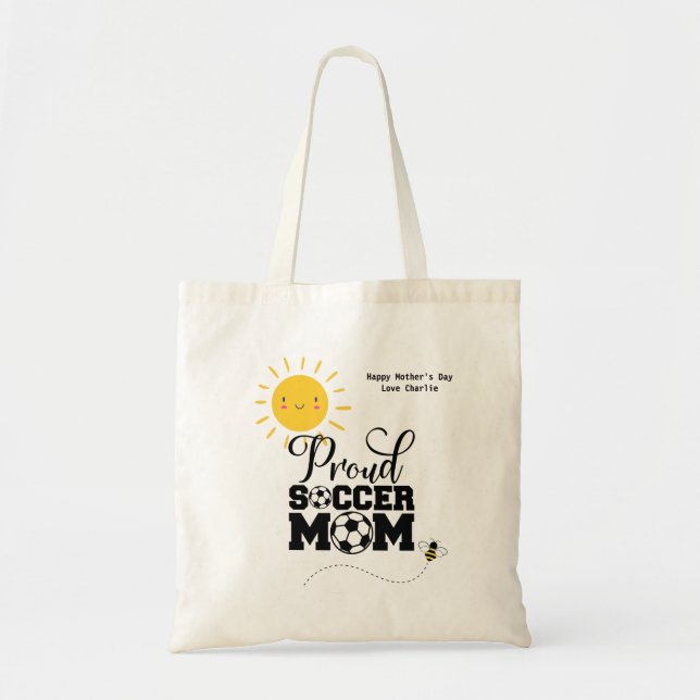 Bolsa Tote Engraçado SOCCER MOM Dia de as mães Aniversário Pe (Frente)