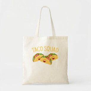 Bolsa Tote Engraçado Taco Esquadrão T-Shirt Bonita Comida Mex