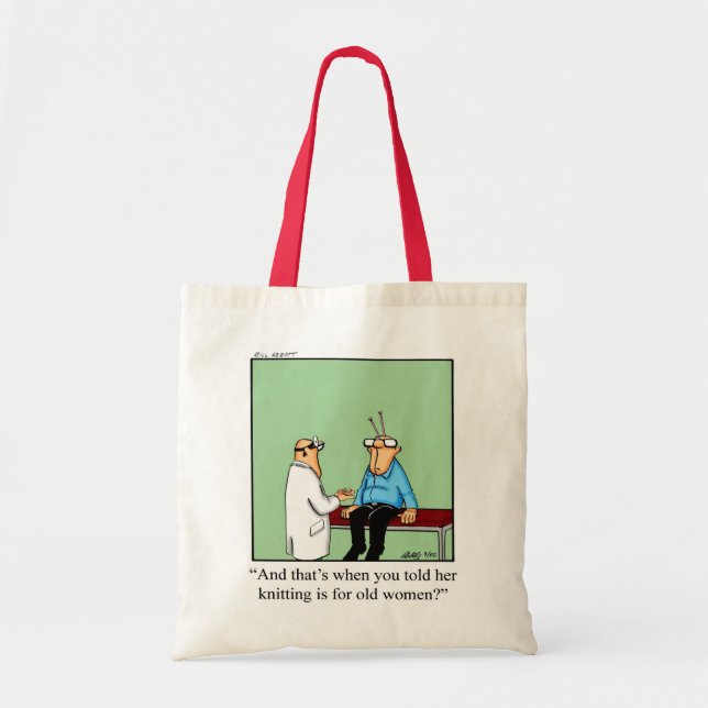 Bolsa Tote Engraçado tricotar o Humor Tote Bag (Frente)