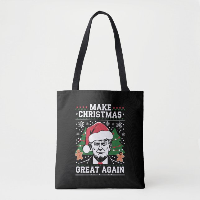 Bolsa Tote Engraçado Trump 2024 Faça Excelente de Natal novam (Frente)
