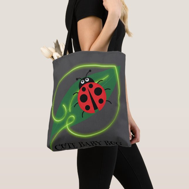 Bolsa Tote Engraçado Vermelho Verde Amor Meninos giros Folhet (Close Up)