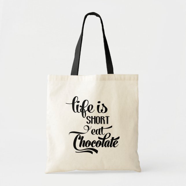 Bolsa Tote Engraçado Viciado Em Chocolate Come Amante De Choc (Frente)