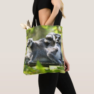 Bolsa Tote Engraçados lêmures surpreendidos de Madagáscar