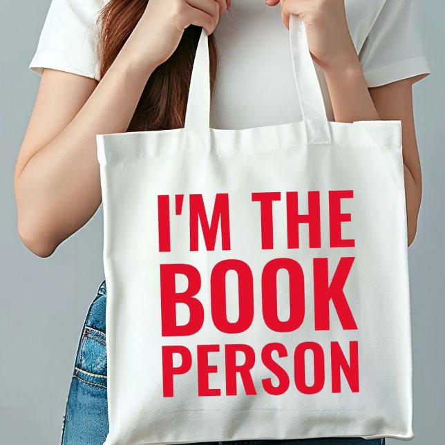 Bolsa Tote Engraçados Livros Eu sou a Pessoa do Livro Monogra (Criador carregado)