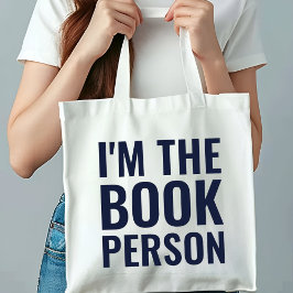 Bolsa Tote Engraçados Livros Eu sou a Pessoa do Livro Monogra