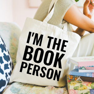 Bolsa Tote Engraçados Livros Eu sou a Pessoa do Livro Monogra