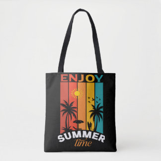 Bolsa Tote Enjoy Summer Time Retro Beach Tee