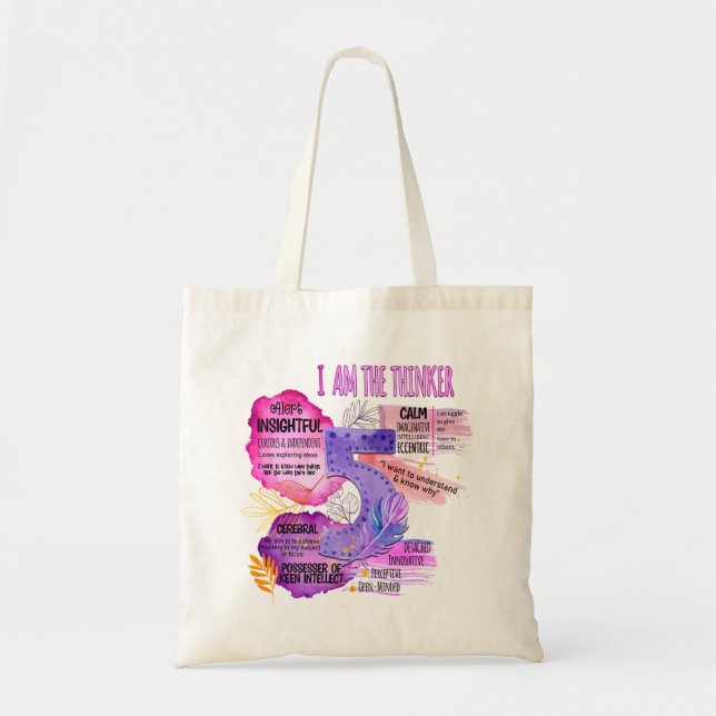 Bolsa Tote Enneagram Tipo 5 - Eu Sou O Pensador (Frente)