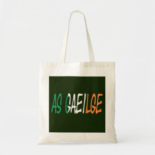 Bolsa Tote Enquanto Gaeilge sobrepôs-se à Irish Flag bagbtc