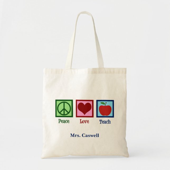 Bolsa Tote Ensinador de Amor pela Paz Ensino Personalizado (Frente)