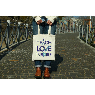 Bolsa Tote Ensinar Amor Inspira Inspiração do Professor
