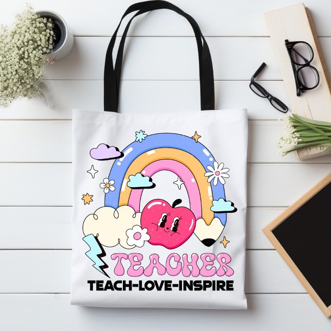 Bolsa Tote Ensinar Amor Inspira Na moda de Apreciação do Prof (Criador carregado)