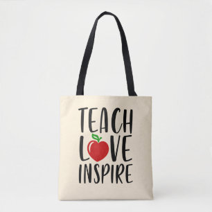 Bolsa Tote Ensinar Amor Inspira Professor