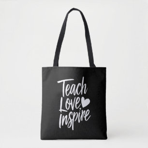 Bolsa Tote Ensinar Amor Inspira Vida dos Professores no Dia d