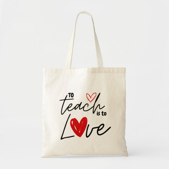 Bolsa Tote Ensinar é amar professor personalizado (Frente)