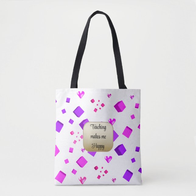 Bolsa Tote Ensinar Me Faz Sair Feliz (Frente)