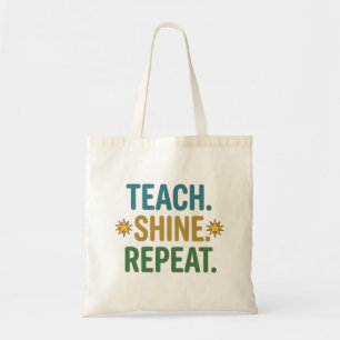 Bolsa Tote Ensine Brilhe Repita Citação de Motivação para Pro