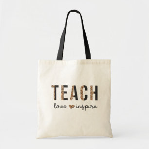 Bolsa Tote Ensine o amor e inspire o professor, com a sua bon
