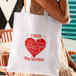 Bolsa Tote Ensine Pequenos Humanos Professor de Jardim de Inf