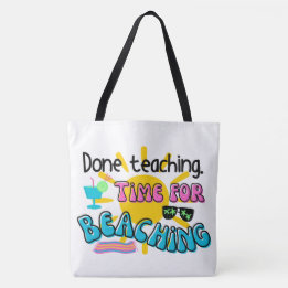 Bolsa Tote Ensino acabado. Tempo para Beaching com Sunshine