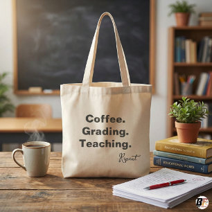 Bolsa Tote Ensino de Avaliação de Café Repetir   Gif de Profe