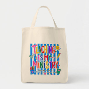Bolsa Tote Ensino é Meu Ministério Tote de Professora Cristã