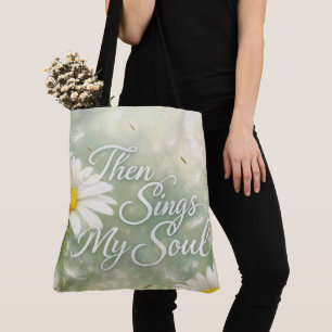 Bolsa Tote Então Canta a Minha Alma Dandelions e Margaridas