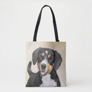 Bolsa Tote Entlebucher Mountain Dog Painting - Arte Original