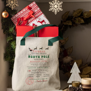 Bolsa Tote Entrega Especial   do Papai Noel Polo Norte