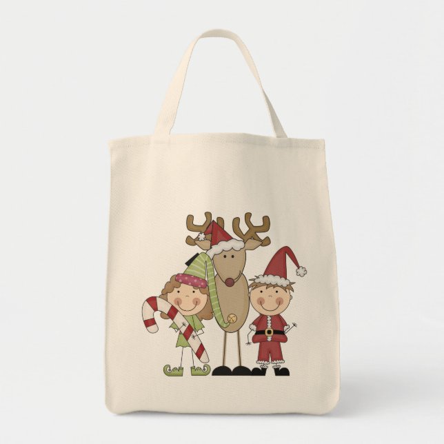 Bolsa Tote Entrevistas com Reindeer e Elves (Frente)