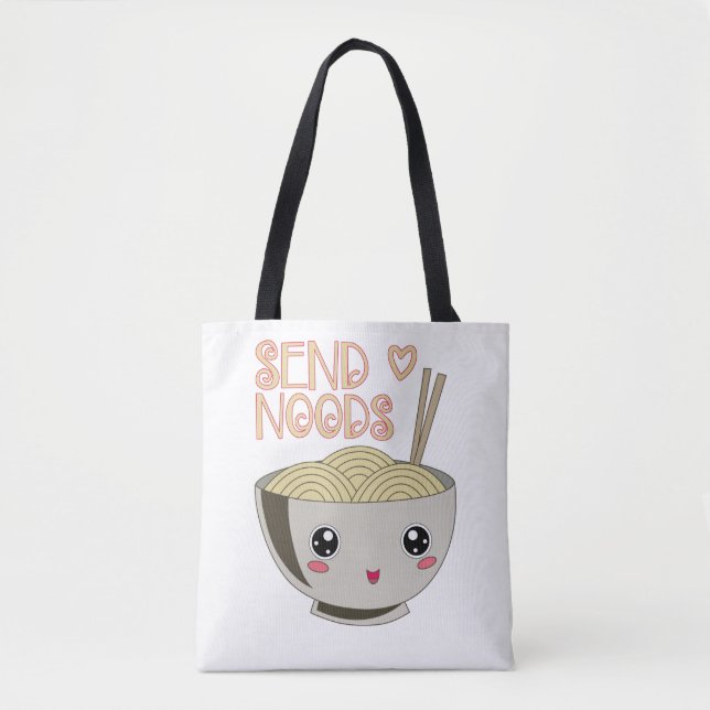 Bolsa Tote Enviar Presente para a Sopa de Noods Kawaii Ramen  (Frente)