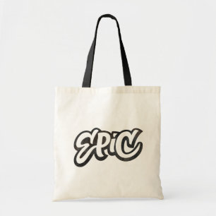 Bolsa Tote EPIC Lettering - Grafite Grunge - Seja Incrível