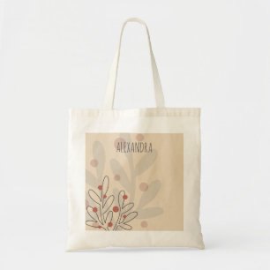 Bolsa Tote Época de inverno floral visco, feriados de natal