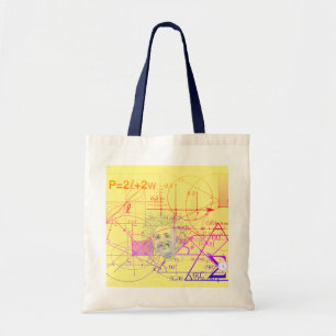 Bolsa Tote Equações Coloridas Divertidas Designs Geométricos