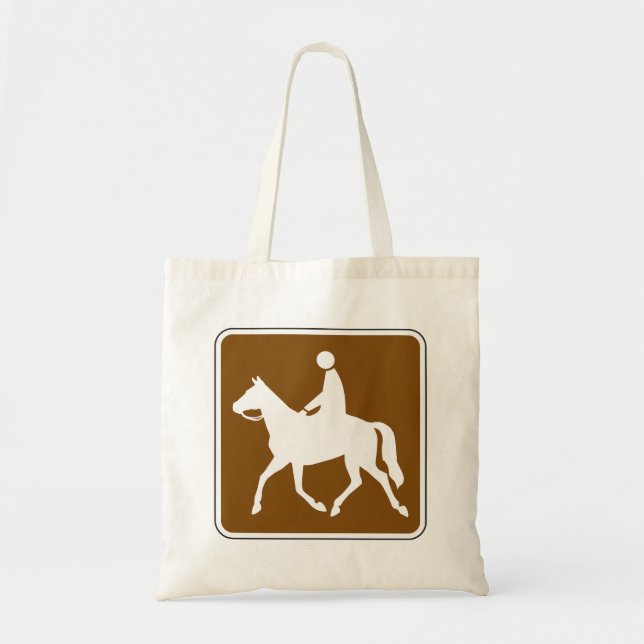Bolsa Tote Equestrian Trail Riding Horse Silhouette Icon (Frente)
