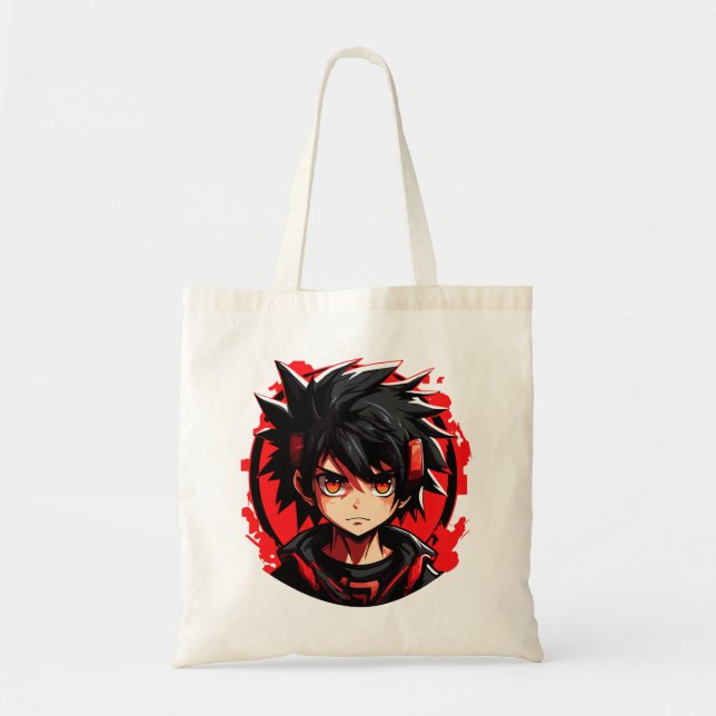 Bolsa Tote Equipamento Sobrenatural: Garoto de Anime (Frente)