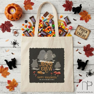 Bolsa Tote Equipe Boo Halloween Nome da Família Personalizado
