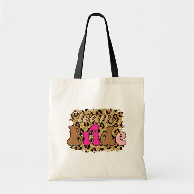 Bolsa Tote Equipe da Noiva Despedida de Solteira Leopard Glam (Frente)