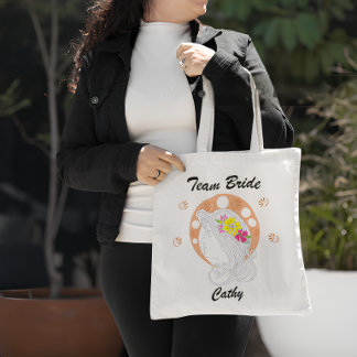 Bolsa Tote Equipe da Noiva | Esboço à Mão Personalizável