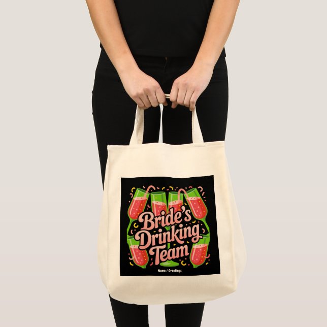 Bolsa Tote Equipe de Bebida da Noiva Design de Despedida de S (Frente (produto))