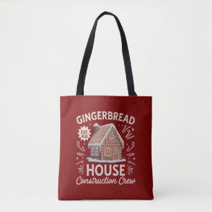 Bolsa Tote Equipe de Construção de Casa de Gingerbread Natal