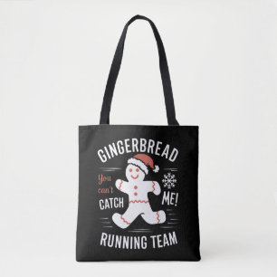 Bolsa Tote Equipe de corrida de pão de gengibre humor natalin