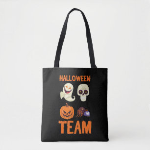 Bolsa Tote Equipe de Halloween Skeleton Pumpkin Ghost Spider