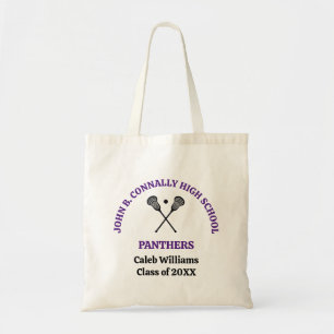 Bolsa Tote Equipe de Lacrosse da Escola de Ensino Médio Roxa