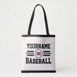 Bolsa Tote Equipe de NOME Personalizada do Jogador de Basebal