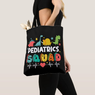 Bolsa Tote Equipe de Pediatria Enfermeira Dinossauro Equipe M