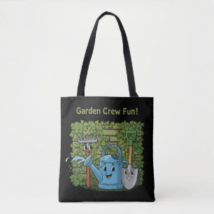 Bolsa Tote Equipe Divertida do Jardim Fofo! Ferramentas de Ja