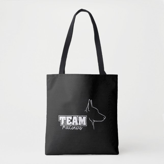 Bolsa Tote Equipe Malinois: pastor de cão belga (Frente)