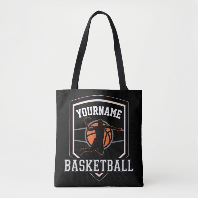 Bolsa Tote Equipe Personalizada de Jogador de Basquete (Frente)