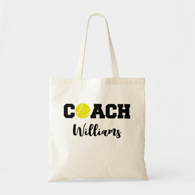 Bolsa Tote Equipe personalizada de treinador de tênis (Frente)